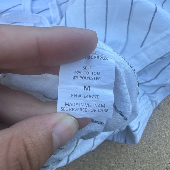 Sienna Sky White Pants with Black Stripes Bohemian Tie Front Size Medium - Picture 5 of 9